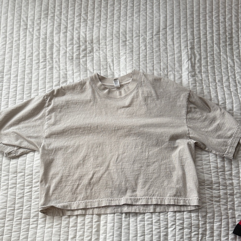 Los Angeles Apparel Cropped T-Shirt - one size